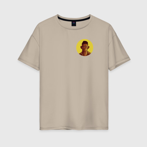 Женская футболка хлопок Oversize с принтом Жмышенко Логотип, вид спереди #2