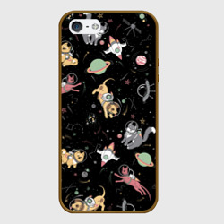 Чехол для iPhone 5/5S матовый Космические коты