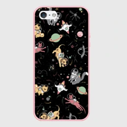 Чехол для iPhone 5/5S матовый Космические коты