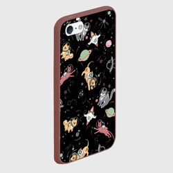 Чехол для iPhone 5/5S матовый Космические коты - фото 2