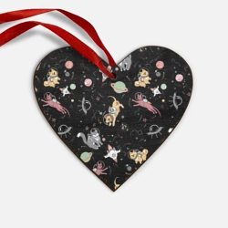 Деревянная игрушка Сердце Космические коты