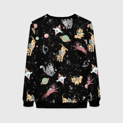 Женский свитшот 3D Космические коты