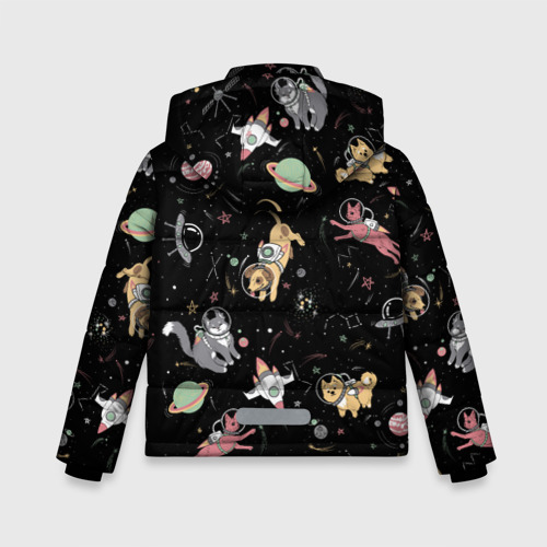 Зимняя куртка для мальчиков 3D Космические коты, цвет черный - фото 2