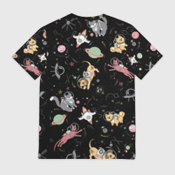 Мужская футболка 3D Космические коты