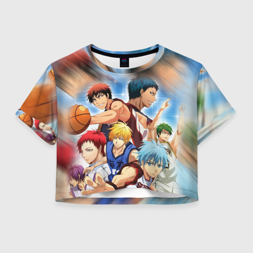 Женская футболка Crop-top 3D Kuroko basketball команда, цвет 3D печать