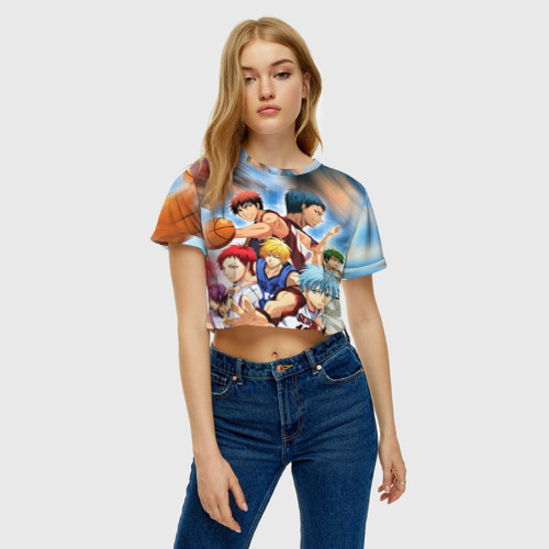 Женская футболка Crop-top 3D Kuroko basketball команда, цвет 3D печать - фото 4