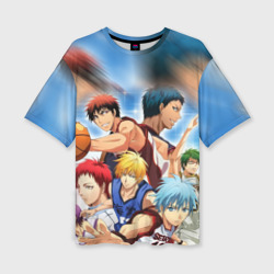 Женская футболка oversize 3D Kuroko basketball команда