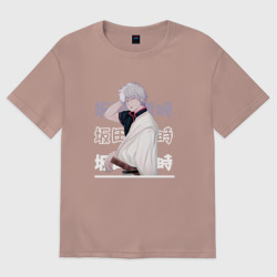 Женская футболка хлопок Oversize Гинтама Gintama, Гинтоки Саката Gintoki Sakata