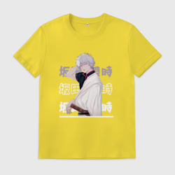 Мужская футболка хлопок Гинтама Gintama, Гинтоки Саката Gintoki Sakata
