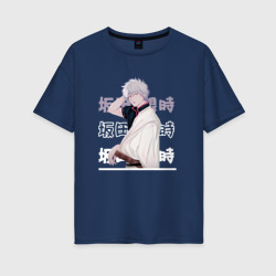 Женская футболка хлопок Oversize Гинтама Gintama, Гинтоки Саката Gintoki Sakata
