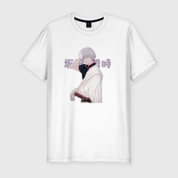 Мужская футболка хлопок Slim Гинтама Gintama, Гинтоки Саката Gintoki Sakata