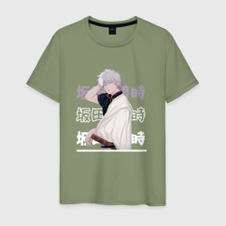 Мужская футболка хлопок Гинтама Gintama, Гинтоки Саката Gintoki Sakata