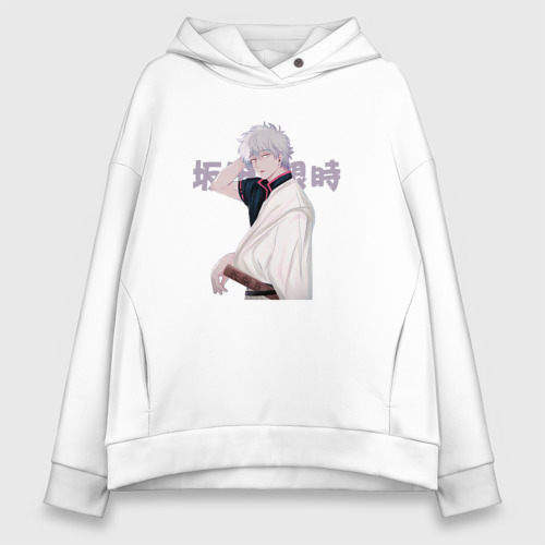 Женское худи Oversize хлопок Гинтама Gintama, Гинтоки Саката Gintoki Sakata