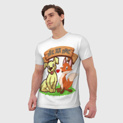 Мужская футболка 3D Пёс да Лис - фото 2