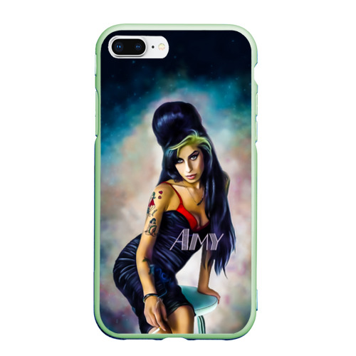 Чехол для iPhone 7Plus/8 Plus матовый Amy Jade Winehouse, цвет салатовый
