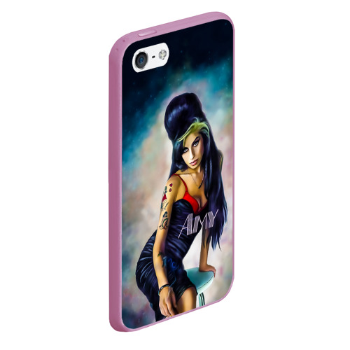 Чехол для iPhone 5/5S матовый Amy Jade Winehouse, цвет розовый - фото 3