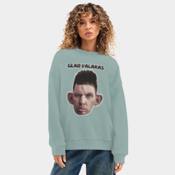 Женский свитшот oversize без начеса хлопок Дед лицо - фото 2