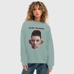 Женский свитшот oversize без начеса хлопок Дед лицо - фото 2