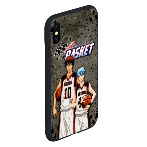 Чехол для iPhone XS Max матовый Kuroko no Basket, Kagami Taiga Kuroko Tetsuya, цвет черный - фото 3