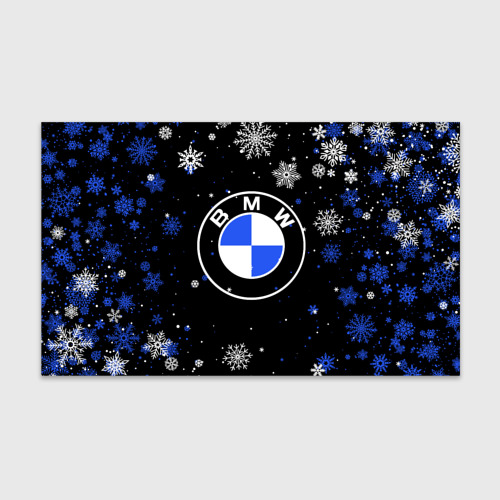 Бумага для упаковки с принтом Новогодний БМВ новый год BMW, вид спереди №1