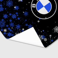 Бумага с принтом Новогодний БМВ новый год BMW для любого человека, вид спереди №3. Цвет основы: белый