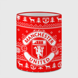 Кружка с полной запечаткой Новогодний свитер Manchester united - фото 2