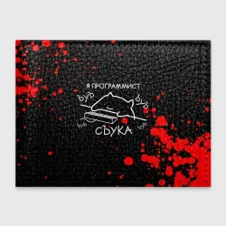 Обложка для студенческого билета Мем кот программист ЪУЪ съука бъять