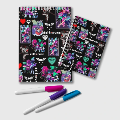 Блокнот Deltarune pattern art Герои Дельтарун