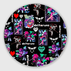 Круглый коврик для мышки Deltarune pattern art Герои Дельтарун