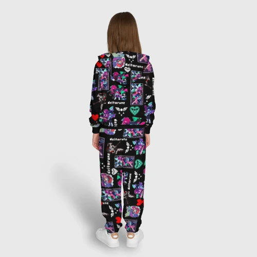 Детский костюм с толстовкой с принтом Deltarune pattern art Герои Дельтарун, вид сзади #2