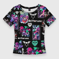 Женская футболка 3D Slim Deltarune pattern art Герои Дельтарун