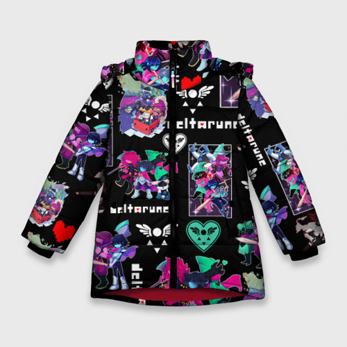 Зимняя куртка для девочек 3D Deltarune pattern art Герои Дельтарун, цвет красный