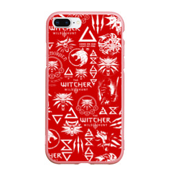 Чехол для iPhone 7Plus/8 Plus матовый The Witcher logobombing логотипы Ведьмака