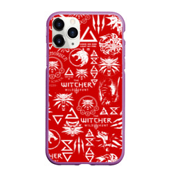 Чехол для iPhone 11 Pro Max матовый The Witcher logobombing логотипы Ведьмака