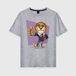 Женская футболка хлопок Oversize Lion - boss