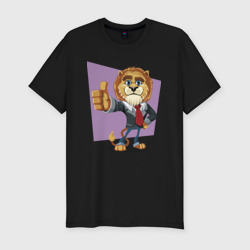 Мужская футболка хлопок Slim Lion - boss