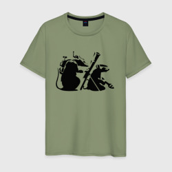 Мужская футболка хлопок Мыши с гранатометом. Banksy