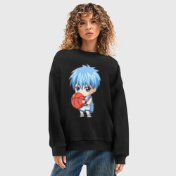 Женский свитшот oversize без начеса хлопок Чиби Тецуя Куроко - фото 2