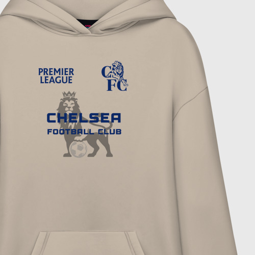 Худи SuperOversize хлопок Chelsea f.c Челси ф.к, цвет миндальный - фото 3