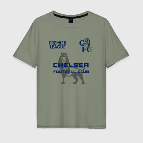 Мужская футболка хлопок Oversize Chelsea f.c Челси ф.к, цвет авокадо