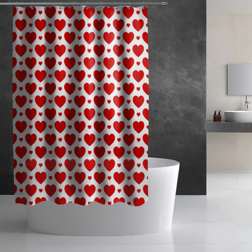 Штора 3D для ванной Сердечки - любовь - фото 2