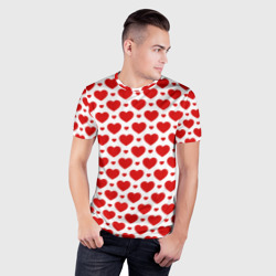 Мужская футболка 3D Slim Сердечки - любовь - фото 2