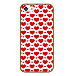 Чехол для iPhone 5/5S матовый Сердечки - любовь
