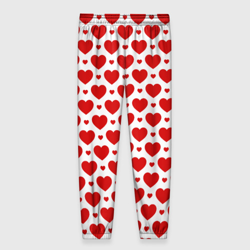 Женские брюки 3D с принтом Сердечки - (любовь), вид сзади #1