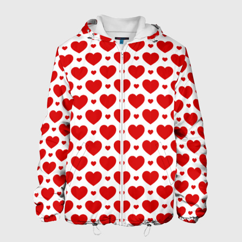 Мужская куртка 3D Сердечки - любовь, цвет 3D печать