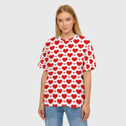 Женская футболка oversize 3D Сердечки - любовь - фото 2