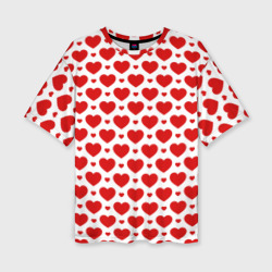 Женская футболка oversize 3D Сердечки - любовь