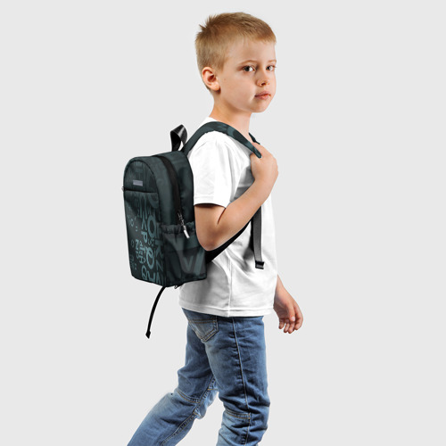 Детский рюкзак 3D с принтом Хаотичные мысли гения, вид сзади #1