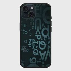 Чехол силиконовый для Apple iPhone 15 матовый Хаотичные мысли гения