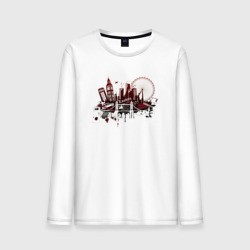 Мужской лонгслив хлопок London. Dark red design